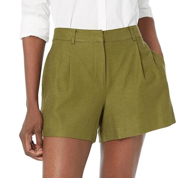 Trina Turk 'Ocotillo' Tailored Twill Shorts, Saguaro Olive Green - Picture 1 of 2
